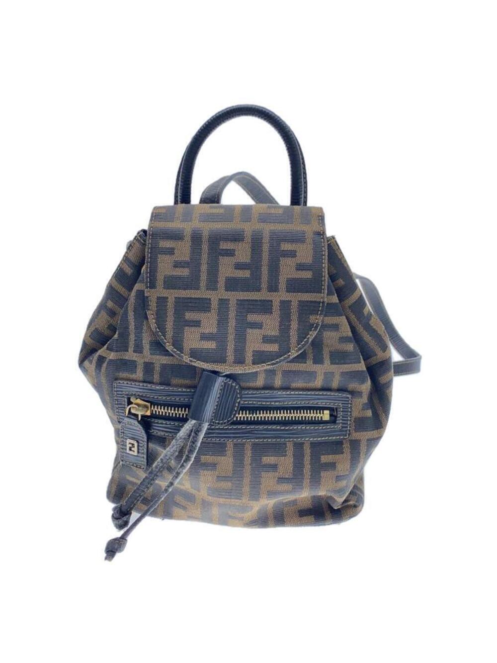 Fendi Backpack Canvas Brown All over